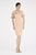 Saboroma - 4460 Bead-Ornate Floral Appliqued Sheath Dress In Pink