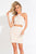 Rachel Allan Short - 4461 Two Piece Halter Embroidered Lace Dress in White and Neutral