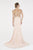 Saboroma - 4462 Floral Appliques Sheath Evening Dress In Pink