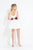 Rachel Allan Short - 4463 Embroidered Rose Satin A-Line Dress in White