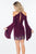 Rachel Allan Short - 4464 Floral Beaded Halter Jersey Sheath Dress in Purple