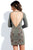 Rachel Allan Short - 4472 Long Sleeved Beaded Cocktail Dress in Green