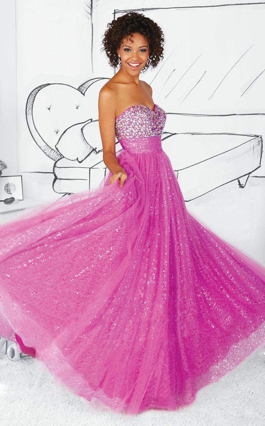 Tiffany Homecoming - 61116 Sparkling Strapless Sweetheart A-line Gown In Pink