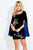 Rachel Allan Short - 4475 Scoop Neck Velvet Cocktail Dress in Blue