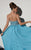 Studio 17 - 12452 Sparkling Strapless Sweetheart Chiffon Long Gown In Blue