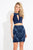 Rachel Allan Short - 4476 Two Piece Embellished Sheath Dress in Blue