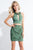 Rachel Allan Short - 4476 Two Piece Embellished Sheath Dress in Green