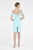 Saboroma - 4476 Beaded Off-Shoulder Cocktail Dress In Blue