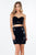Rachel Allan Short - 4477 Floral Beaded Sweetheart Sheath Dress in Black and Gray