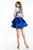 Rachel Allan Short - 4478 Two-Piece Beaded Satin Party Dress in Blue