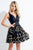 Rachel Allan Short - 4479 Two Piece Embroidered A-line Dress in Black
