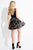 Rachel Allan Short - 4479 Two Piece Embroidered A-line Dress in Black