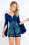 Rachel Allan Short - 4480 Long Bell Sleeved Jersey Romper in Blue