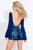 Rachel Allan Short - 4480 Long Bell Sleeved Jersey Romper in Blue