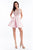 Rachel Allan Short - 4481 Embellished Halter Mikado A-line Dress in Pink