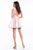 Rachel Allan Short - 4481 Embellished Halter Mikado A-line Dress in Pink