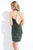 Rachel Allan Short - 4482 Haltered Beaded Short Dress  in Green