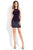 Rachel Allan Short - 4482 Haltered Beaded Short Dress  in Purple