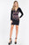 Rachel Allan Short - 4485 Floral Beaded V-neck Sheath Dress in Black