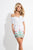 Rachel Allan Short - 4489 Off-Shoulder Jersey Cocktail Dress in White