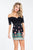 Rachel Allan Short - 4489 Off-Shoulder Jersey Cocktail Dress in Black