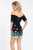 Rachel Allan Short - 4489 Off-Shoulder Jersey Cocktail Dress in Black
