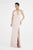 Saboroma - 4506 Floral Applique Deep Halter V-neck Trumpet Dress In Pink