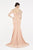 Saboroma - 4492 Beaded Off-Shoulder Mermaid Dress In Nude