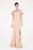 Saboroma - 4492 Beaded Off-Shoulder Mermaid Dress In Nude