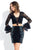 Rachel Allan Short - 4494 Lace V-neck Sheath Dress in Black