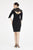 Saboroma - 4495 Applique High Neck Sheath Dress In Black