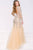 39415 Crystal Beaded Long Sleeve Trumpet Dress