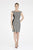 Saboroma - 4508 Two Tone Bateau Fitted Dress In Black and Silver
