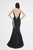 Saboroma - 4496 Two Tone Illusion Bateau Mermaid Dress In Black