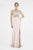 Saboroma - 4498 Two-Piece Beaded Illusion Jewel High Slit Gown In Pink