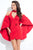 Rachel Allan Short - 4499 Bead Embellished Sheath Dress with Overlay in Red