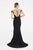 Saboroma - 4499 Cap Sleeve Beaded Lace Illusion Sheath Gown In Black
