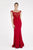 Saboroma - 4499 Cap Sleeve Beaded Lace Illusion Sheath Gown In Red