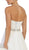 May Queen - RQ7631 Embellished Ruched Straight Neck A-line Dress In White