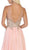 May Queen - MQ1646 Embroidered Halter A-line Dress In Pink