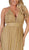 May Queen - MQ1635 Ruched Plunging V-Neck A-Line Dress In Gold