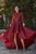 Jolene Collection - 18333 Long Sleeves Beaded High Low Gown In Red