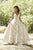 Jolene Collection - 18117 Beaded Lace Plunging V-neck A-line Dress In White and Neutral