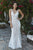 Jolene Collection - 18346 Plunging V-neck Illusion Sheath Gown In White