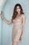 Jolene Collection - 17581 Sequined High Halter Dress In Pink