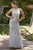 Jolene Collection - 18316 Sheer Jewel Neck Beaded Sheath Gown In Silver