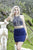 Jolene Collection - 17596 Two Piece Beaded Halter Sheath Dress In Blue