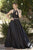 Jolene Collection - 18087L Beaded Halter Mikado A-line Dress In Black and Multi-Color