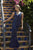 Jolene Collection - 18343 Deep V-neck Beaded Sheath Gown In Blue