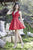 Jolene Collection - 17545 Embroidered Deep V-neck A-line Dress In Red